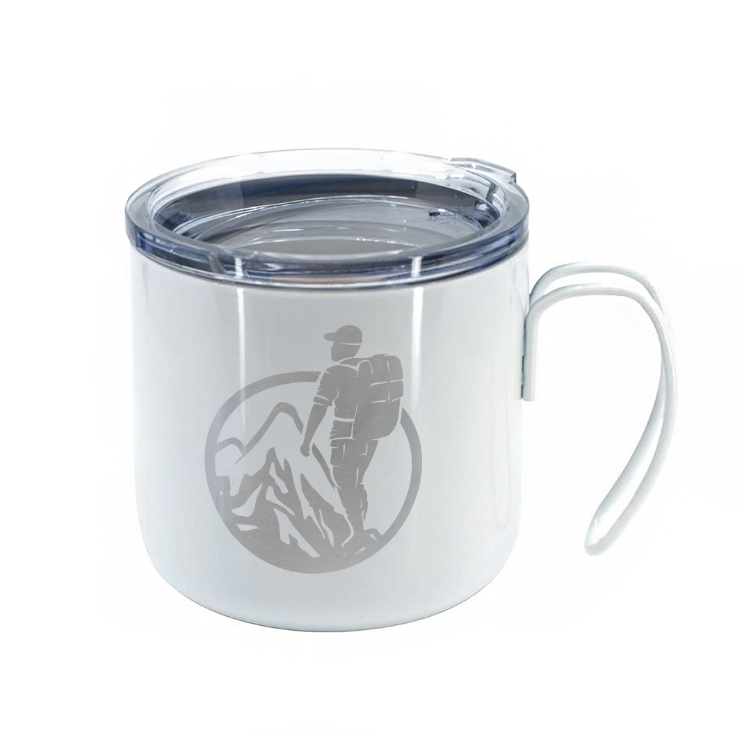 70 mm - 30 Kamp logolu -Kamp ve Pikniklerin Vazgeçilmezi Termos Mug Siyah - Görsel 1