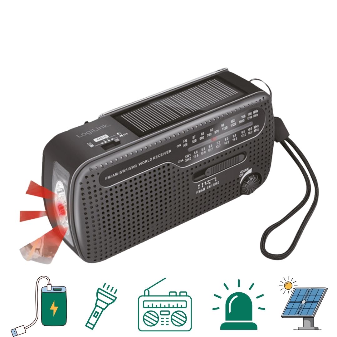 Acil20durum20radyosu202.jpg El Fenerli Acil Durum Radyosu – Güneş Enerjili, El Kranklı ve USB Şarjlı Çok Fonksiyonlu Radyo - Görsel 1