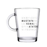 Atatürk Temalı Cam Kupa
