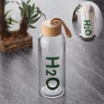 Bambu Kapaklı Cam Matara (600 ML)