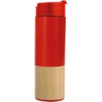 Bambu Termos 540 ml – Modern Tasarım ve Doğal Şıklık - Kırmızı