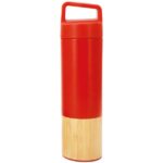 Bambu Termos 540 ml – Modern Tasarım ve Doğal Şıklık - Kırmızı