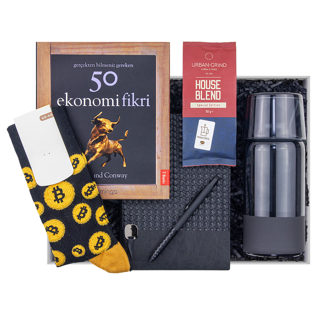 finans-ve-ekonomi-temali-modern-hediye-kutusu.jpg Finans Dünyası Premium Hediye Kutusu | 50 Ekonomi Fikri Kitabı & Modern Termoslu Hediye Seti - Görsel 1