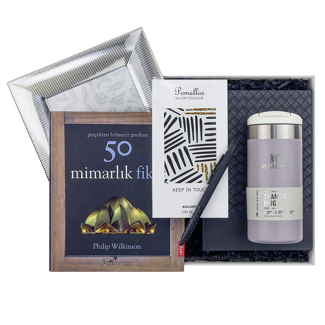stanley-termoslu-mimarlik-tasarim-hediye-kutusu.jpg Stanley Termoslu Mimarlık & Tasarım Hediye Kutusu | 50 Mimarlık Fikri Kitaplı Premium Set - Görsel 1